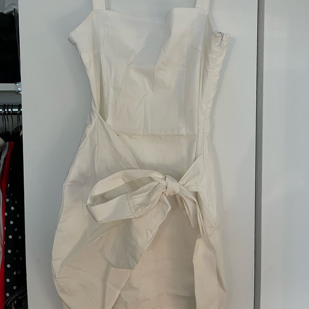 Super down white tie dress